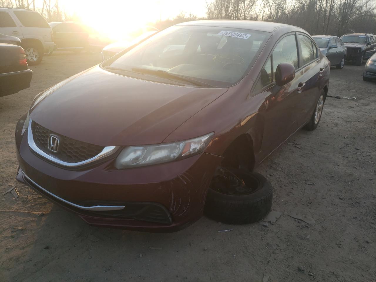 Photo 2 from auction – 2013 HONDA CIVIC LX with VIN 19XFB2F56DE212675