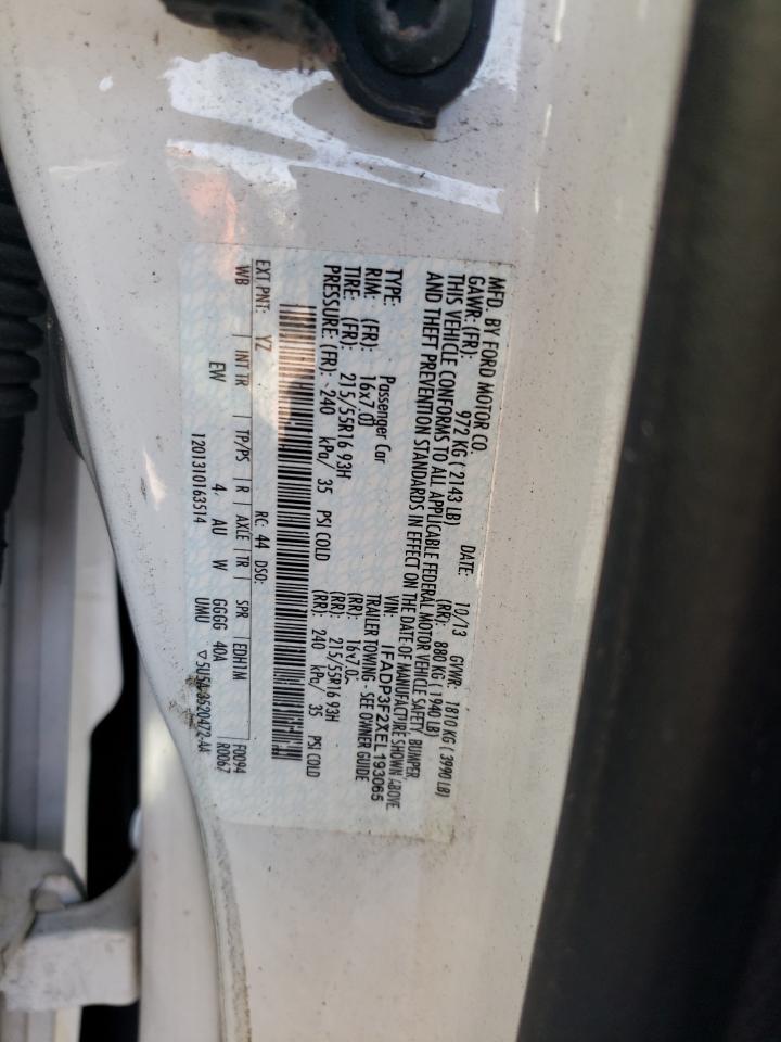 Photo 10 from auction – 2014 FORD FOCUS SE with VIN 1FADP3F2XEL193065