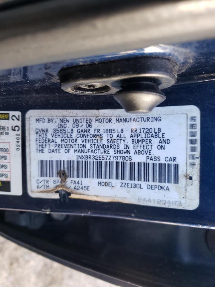Photo 10 from auction – 2007 TOYOTA COROLLA with VIN 1NXBR32E57Z797806