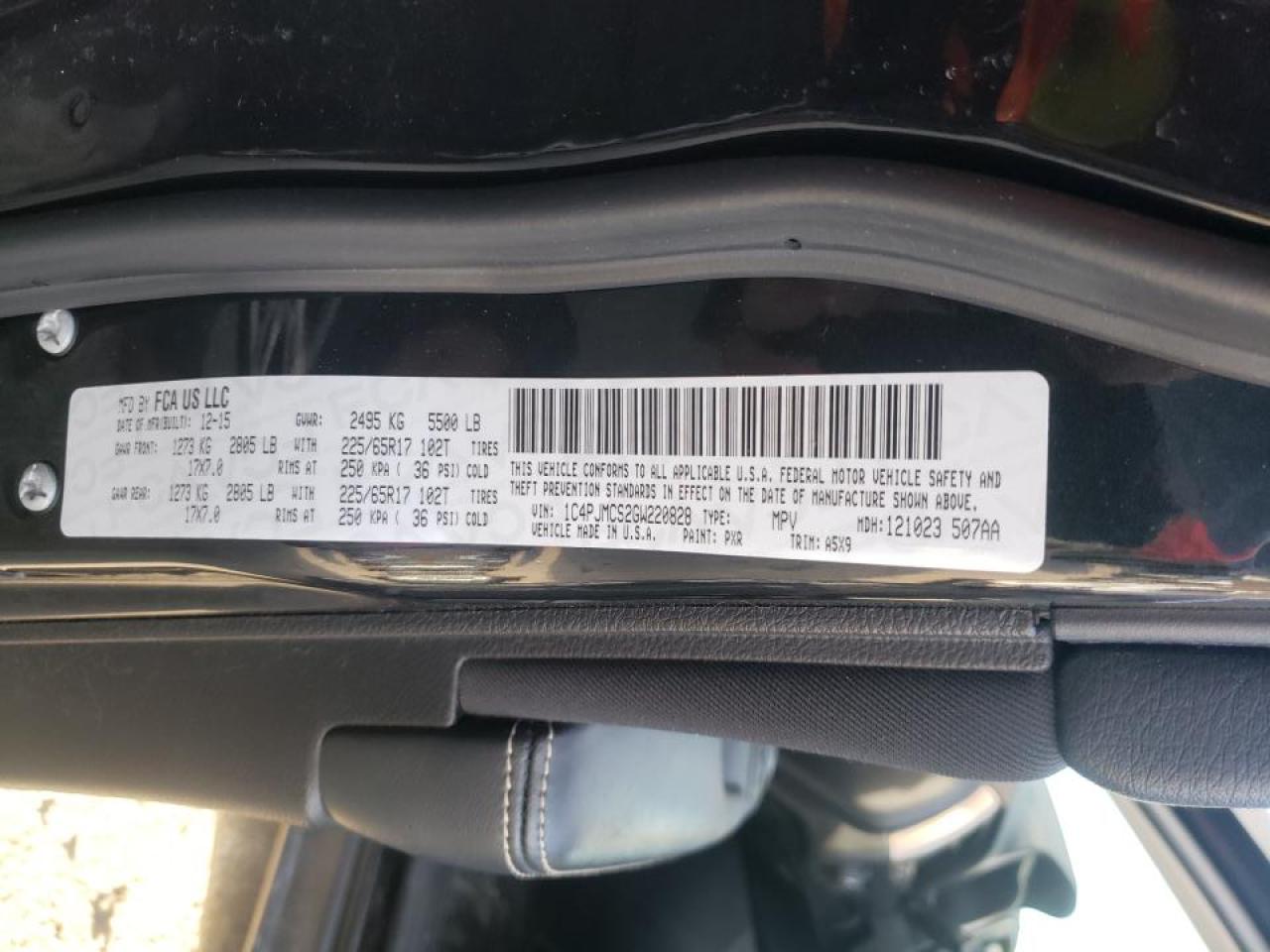 Photo 10 from auction – 2016 JEEP CHEROKEE L with VIN 1C4PJMCS2GW220828