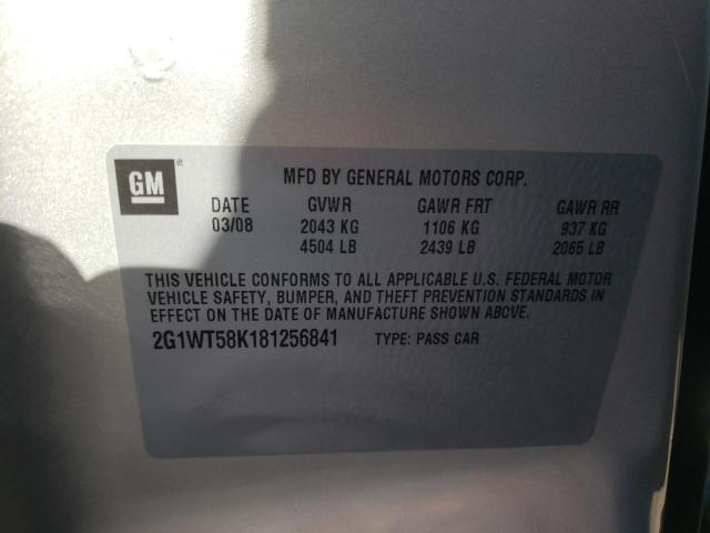 Photo 10 from auction – 2008 CHEVROLET IMPALA LT with VIN 2G1WT58K181256841