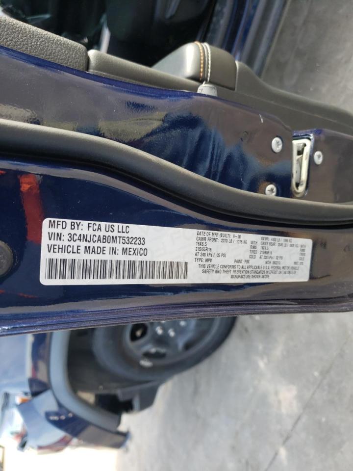 Photo 10 from auction – 2021 JEEP COMPASS SP with VIN 3C4NJCAB0MT532233