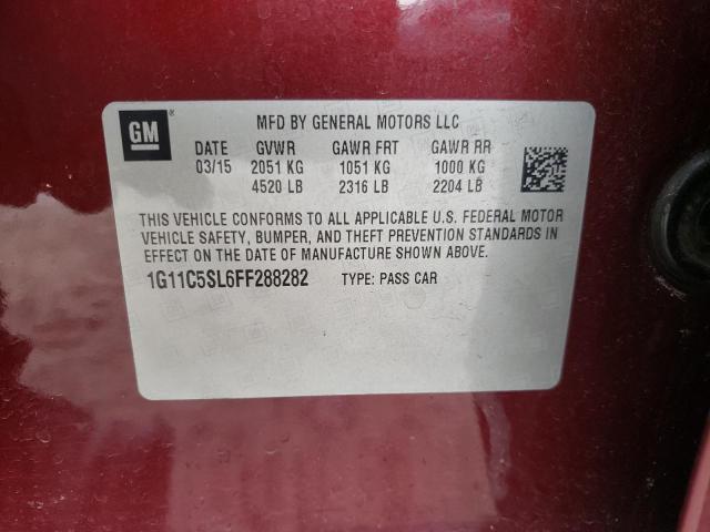 Photo 10 from auction – 2015 CHEVROLET MALIBU 1LT with VIN 1G11C5SL6FF288282