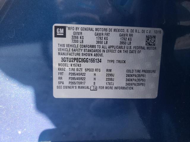 Photo 10 from auction – 2016 GMC SIERRA K15 with VIN 3GTU2PEC8GG166134