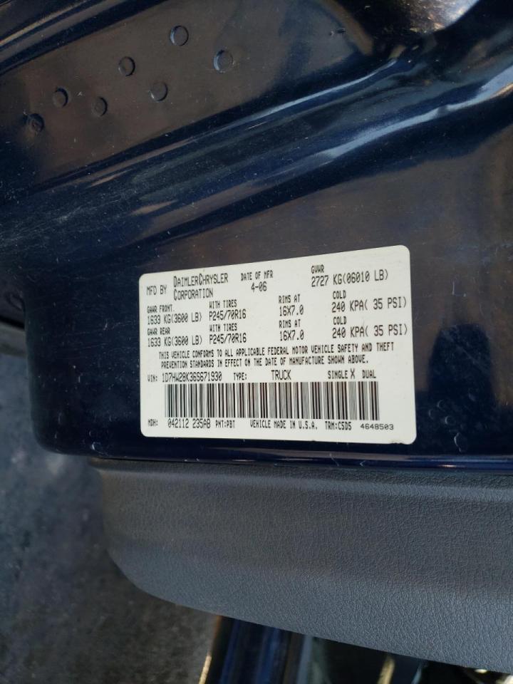 Photo 10 from auction – 2006 DODGE DAKOTA QUA with VIN 1D7HW28K36S671930