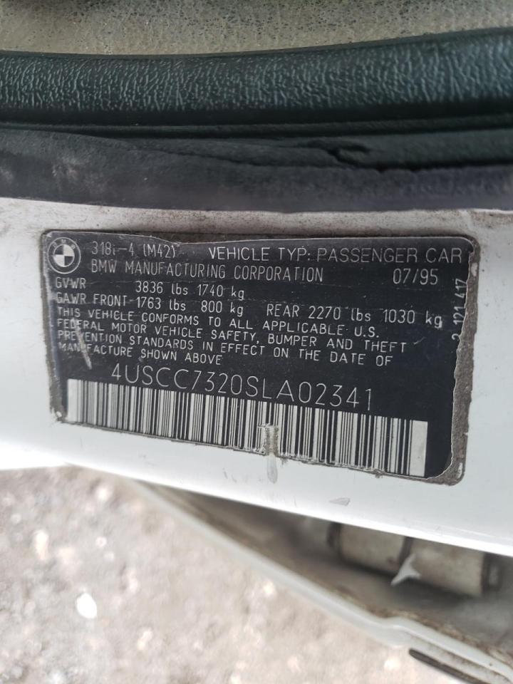 Photo 10 from auction – 1995 BMW 318 I with VIN 4USCC7320SLA02341