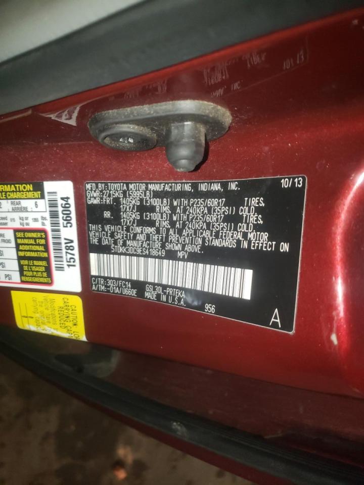 Photo 10 from auction – 2014 TOYOTA SIENNA LE with VIN 5TDKK3DC9ES418649