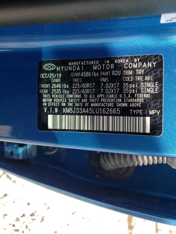 Photo 10 from auction – 2020 HYUNDAI TUCSON LIM with VIN KM8J33A45LU162665