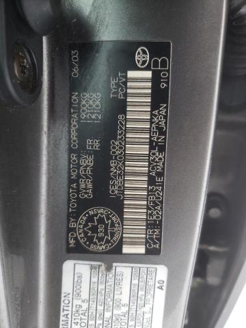 Photo 10 from auction – 2003 TOYOTA CAMRY LE with VIN JTDBE32K030233228
