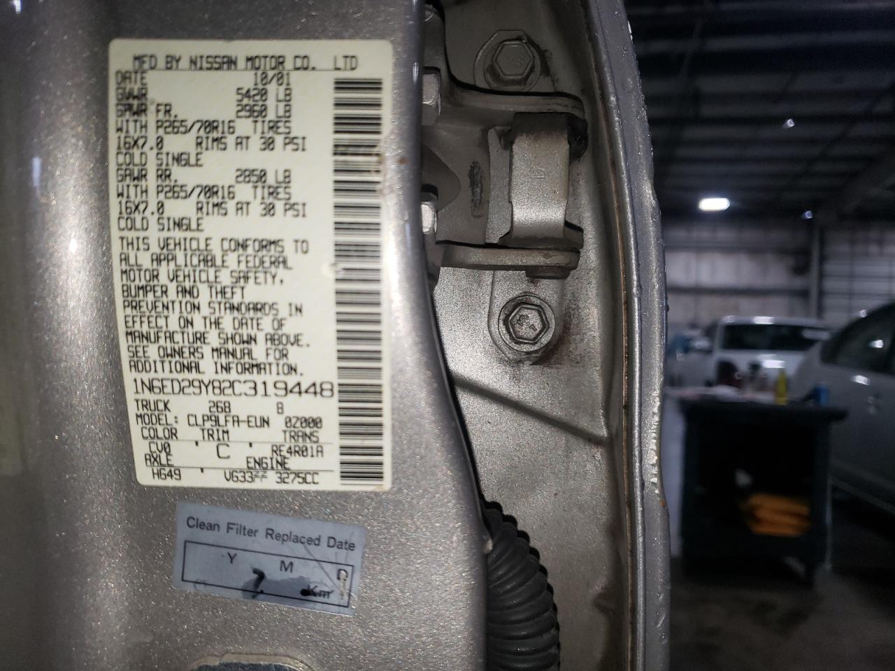 Photo 10 from auction – 2002 NISSAN FRONTIER C with VIN 1N6ED29Y82C319448