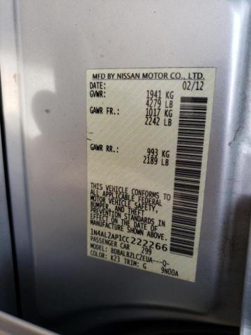 Photo 10 from auction – 2012 NISSAN ALTIMA BAS with VIN 1N4AL2AP1CC222266