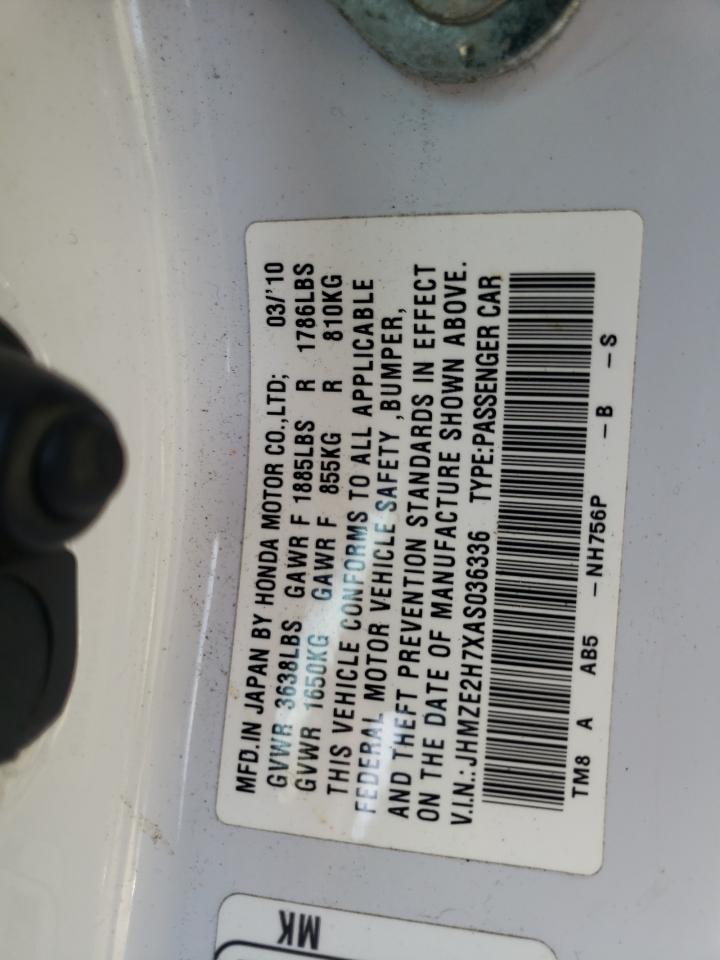 Photo 10 from auction – 2010 HONDA INSIGHT EX with VIN JHMZE2H7XAS036336