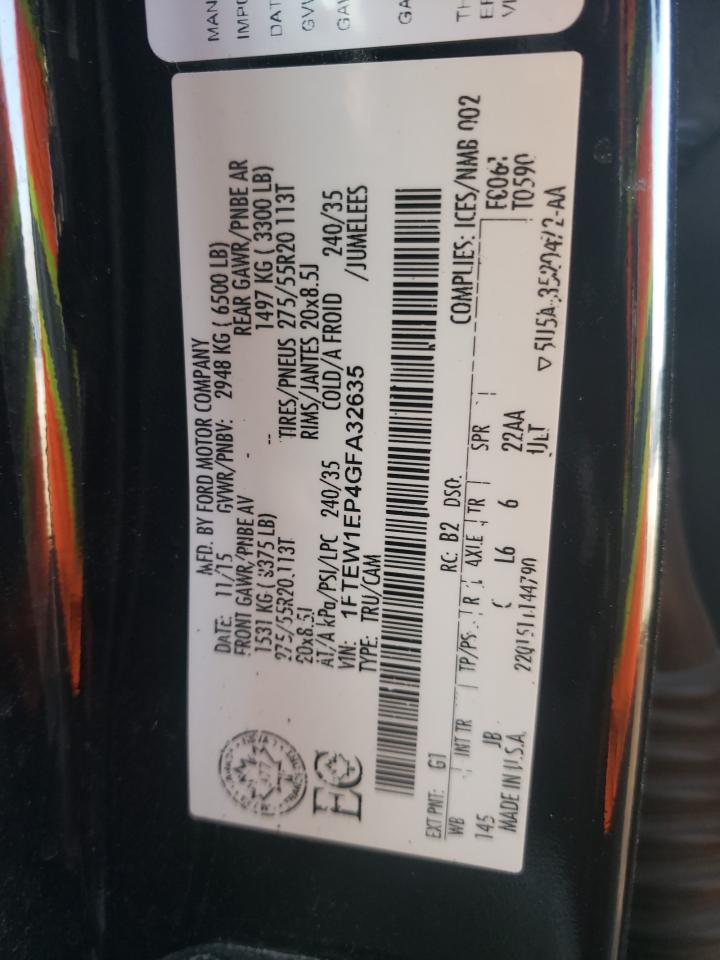 Photo 10 from auction – 2016 FORD F150 SUPER with VIN 1FTEW1EP4GFA32635