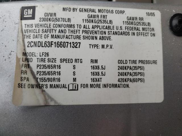 Photo 10 from auction – 2006 CHEVROLET EQUINOX LT with VIN 2CNDL63F166071327