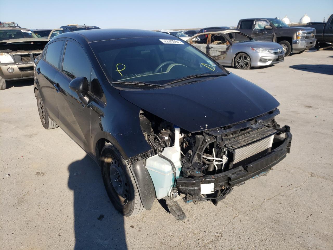 KIA RIO LX 2014 with VIN KNADM4A39E6395240 - Photo from auction