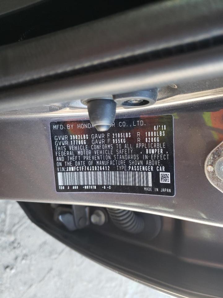 Photo 10 from auction – 2018 HONDA CIVIC with VIN JHMFC1F74JX026412