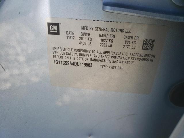 Photo 10 from auction – 2013 CHEVROLET MALIBU 1LT with VIN 1G11C5SA4DU119563