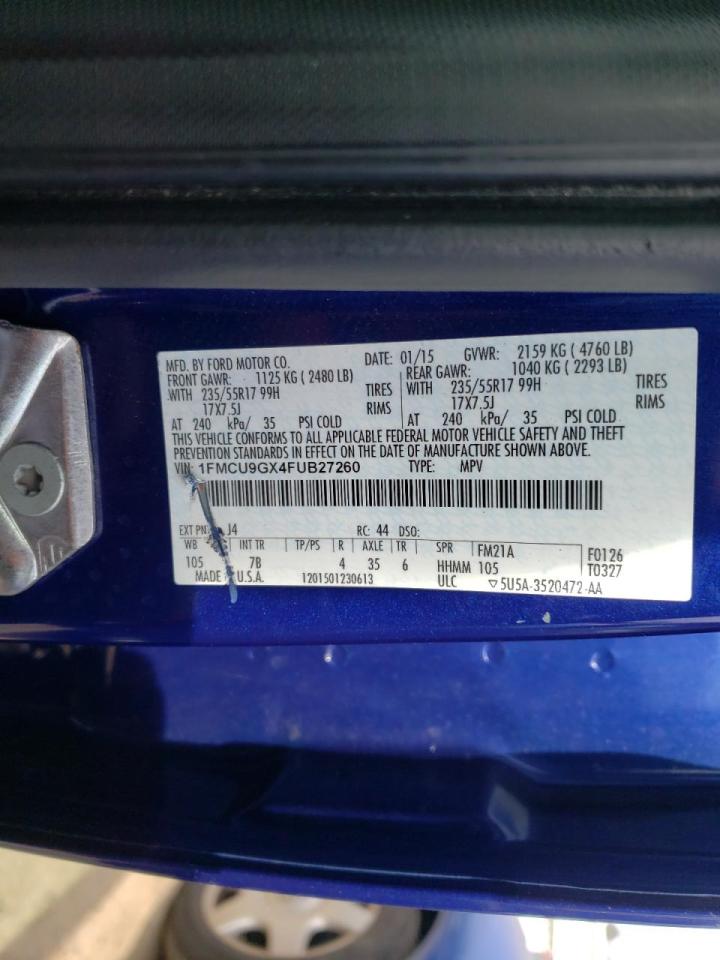 Photo 10 from auction – 2015 FORD ESCAPE SE with VIN 1FMCU9GX4FUB27260