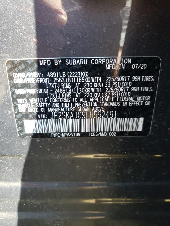 Photo 10 from auction – 2020 SUBARU FORESTER P with VIN JF2SKAJC9LH592491