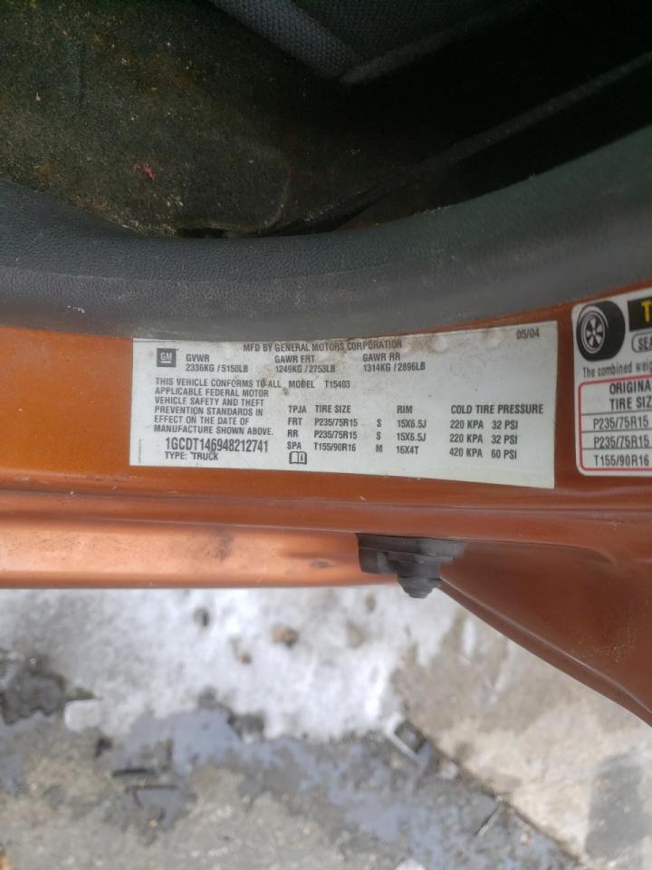 Photo 10 from auction – 2004 CHEVROLET COLORADO with VIN 1GCDT146948212741