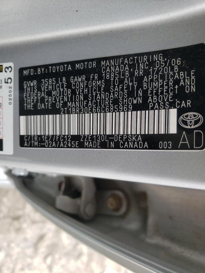 Photo 10 from auction – 2006 TOYOTA COROLLA CE with VIN 2T1BR30E66C685969