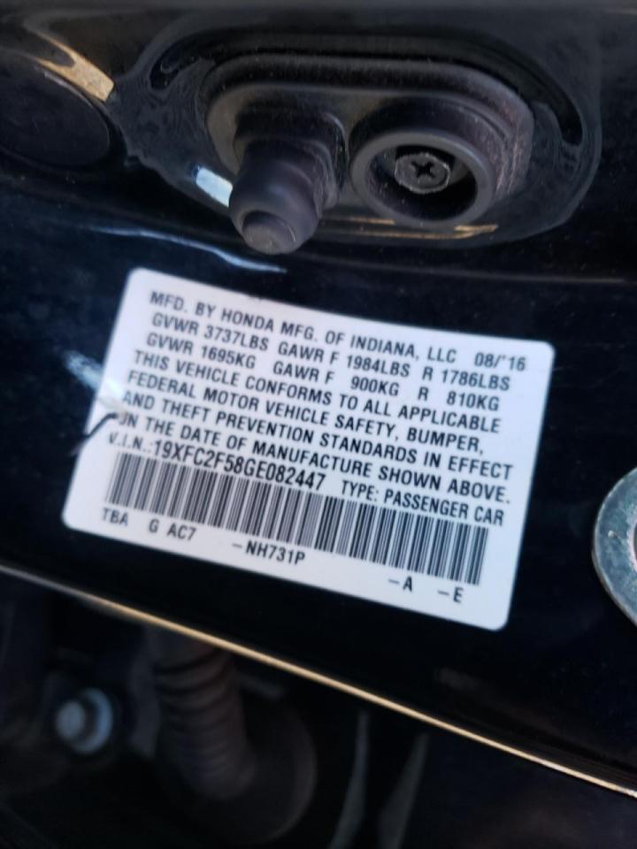 Photo 10 from auction – 2016 HONDA CIVIC LX with VIN 19XFC2F58GE082447