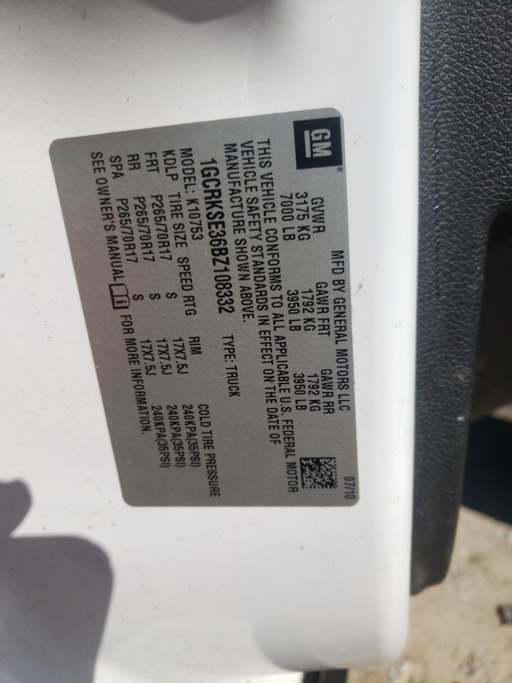 Photo 10 from auction – 2011 CHEVROLET SILVERADO with VIN 1GCRKSE36BZ108332