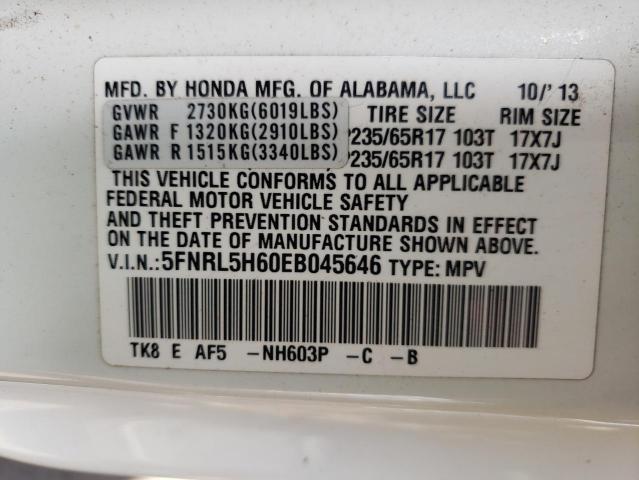 Photo 10 from auction – 2014 HONDA ODYSSEY EX with VIN 5FNRL5H60EB045646