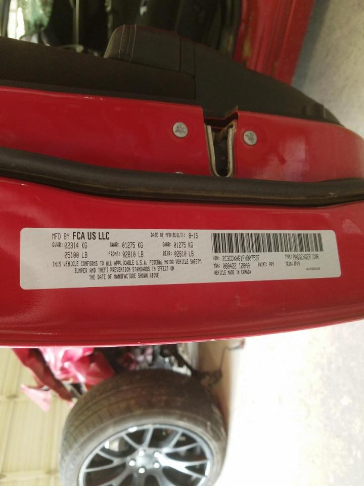 Photo 10 from auction – 2015 DODGE CHARGER SX with VIN 2C3CDXHG1FH907537