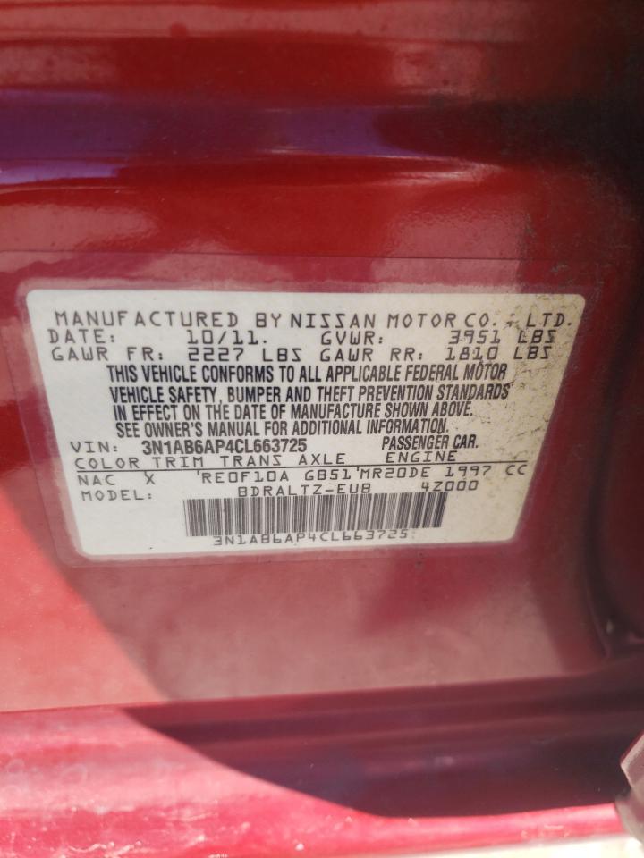 Photo 10 from auction – 2012 NISSAN SENTRA 2.0 with VIN 3N1AB6AP4CL663725