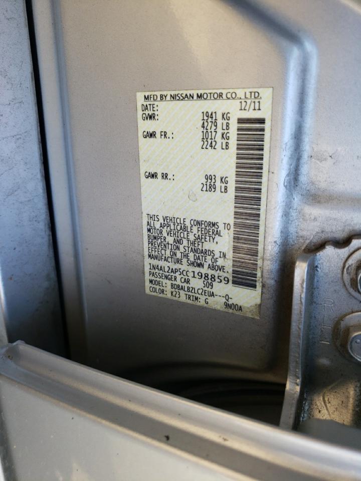 Photo 10 from auction – 2012 NISSAN ALTIMA BAS with VIN 1N4AL2AP5CC198859