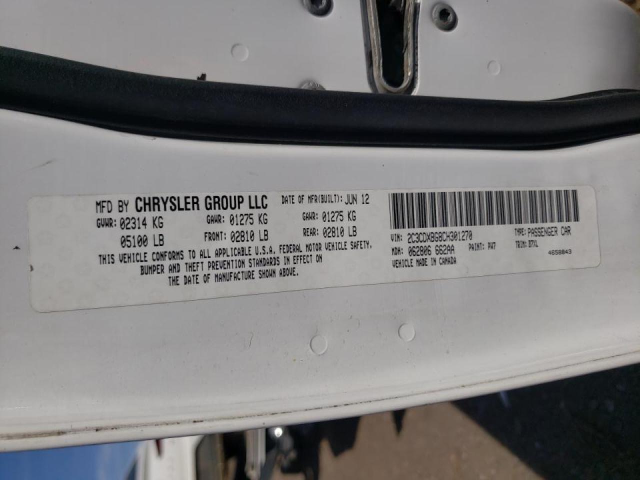Photo 10 from auction – 2012 DODGE CHARGER SE with VIN 2C3CDXBG8CH301270