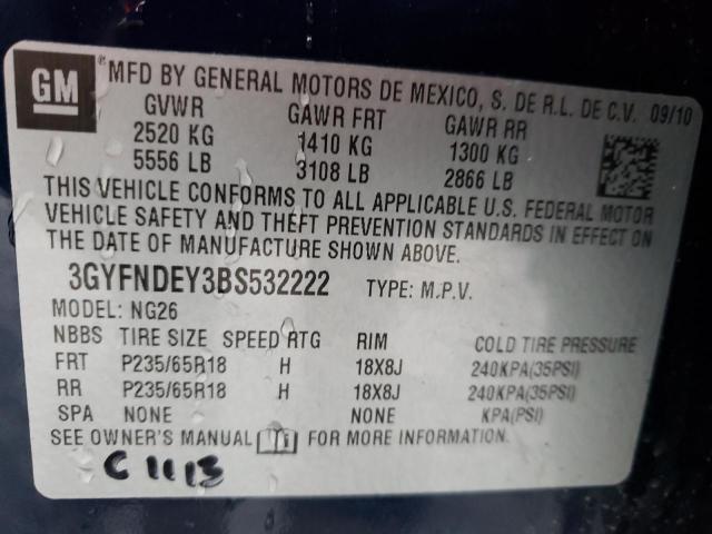 CADILLAC SRX 2011 with VIN 3GYFNDEY3BS532222 - Photo from auction