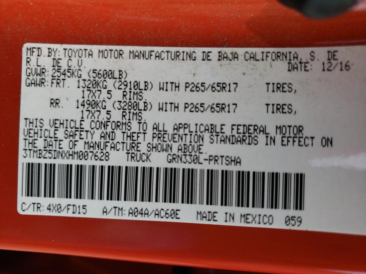 Photo 10 from auction – 2017 TOYOTA TACOMA DOU with VIN 3TMBZ5DNXHM007628