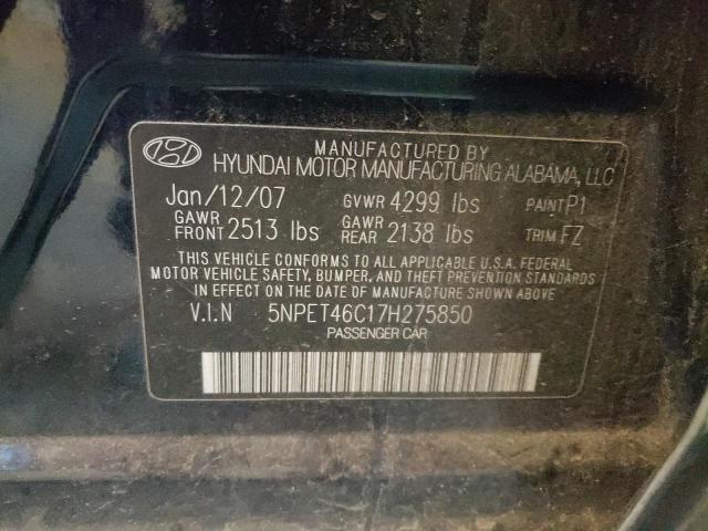 Photo 10 from auction – 2007 HYUNDAI SONATA GLS with VIN 5NPET46C17H275850
