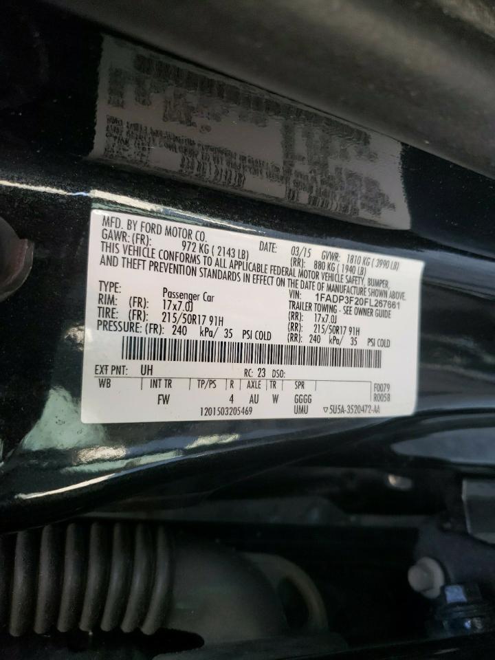 Photo 10 from auction – 2015 FORD FOCUS SE with VIN 1FADP3F20FL267661