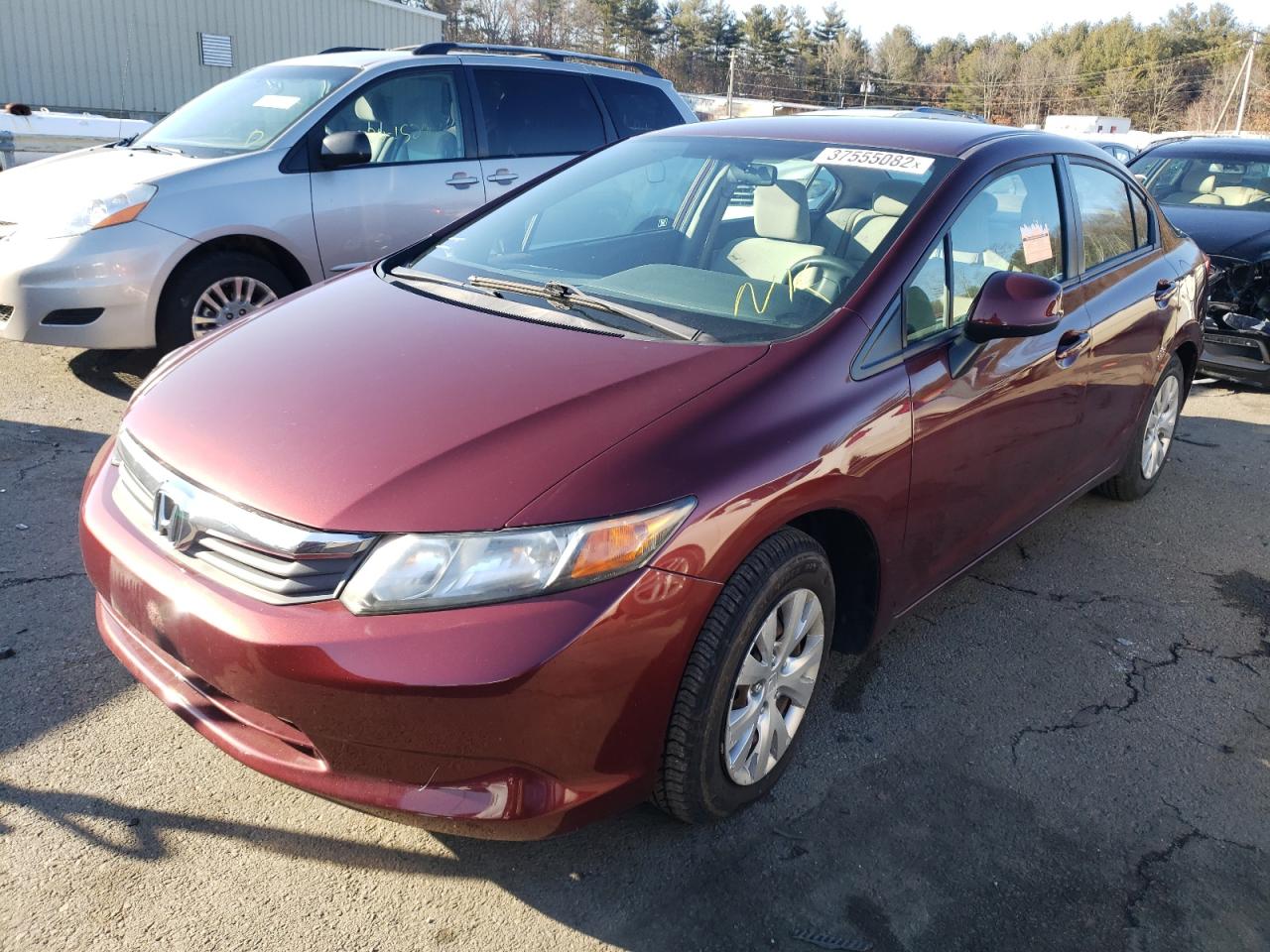 Photo 2 from auction – 2012 HONDA CIVIC LX with VIN 2HGFB2F50CH553235