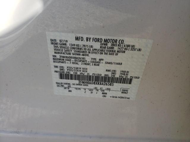 Photo 10 from auction – 2019 FORD FLEX LIMIT with VIN 2FMHK6D8XKBA26585