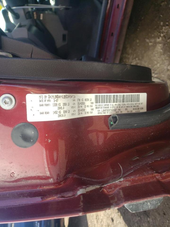 Photo 10 from auction – 2007 JEEP GRAND CHER with VIN 1J8HR78397C620587