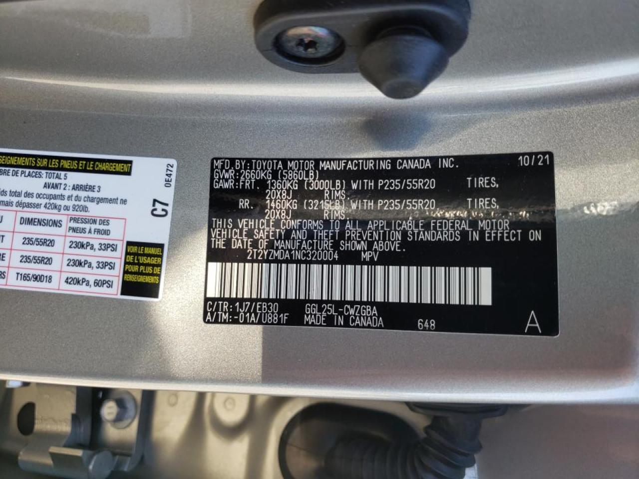 Photo 10 from auction – 2022 LEXUS RX 350 F-S with VIN 2T2YZMDA1NC320004