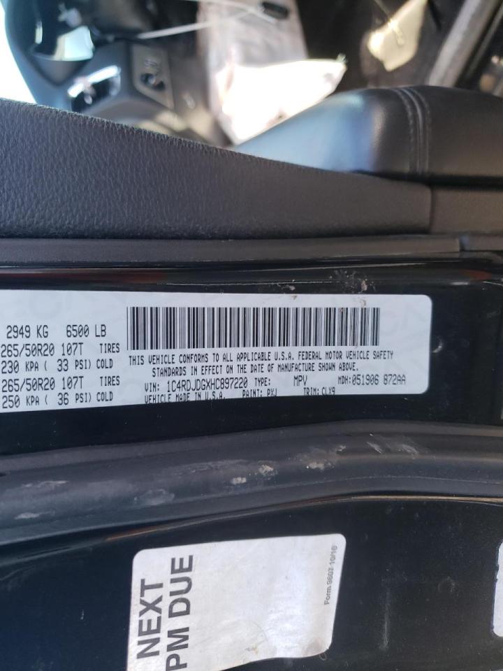 Photo 10 from auction – 2017 DODGE DURANGO GT with VIN 1C4RDJDGXHC897220