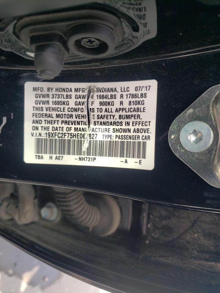 Photo 10 from auction – 2017 HONDA CIVIC EX with VIN 19XFC2F75HE067827