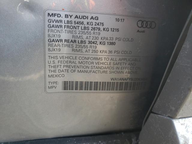 Photo 10 from auction – 2018 AUDI Q5 PREMIUM with VIN WA1ANAFY9J2083856