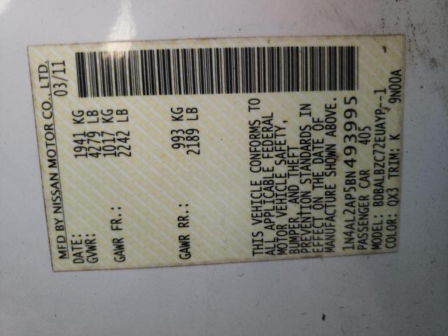 Photo 10 from auction – 2011 NISSAN ALTIMA BAS with VIN 1N4AL2AP5BN493995