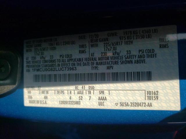 Photo 10 from auction – 2020 FORD ESCAPE SE with VIN 1FMCU0G62LUC73963