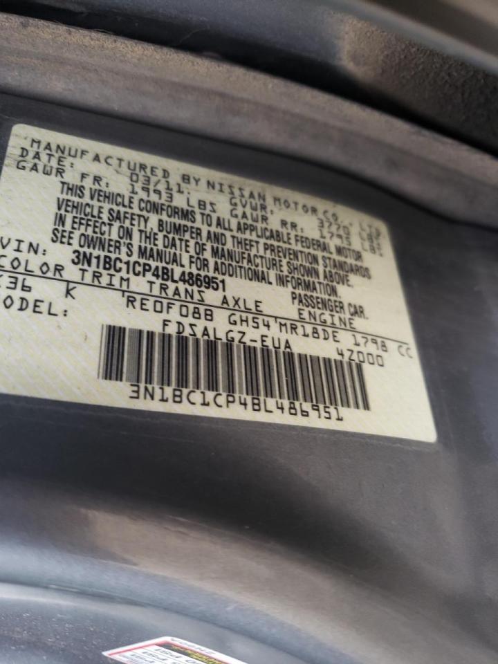 Photo 10 from auction – 2011 NISSAN VERSA S with VIN 3N1BC1CP4BL486951