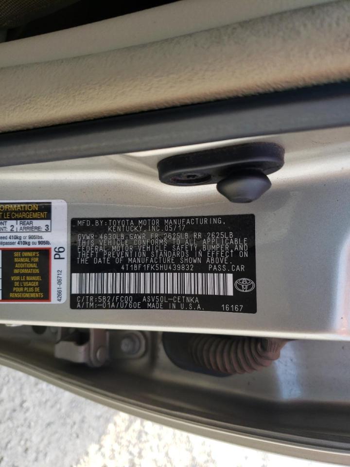 Photo 10 from auction – 2017 TOYOTA CAMRY LE with VIN 4T1BF1FK5HU439832