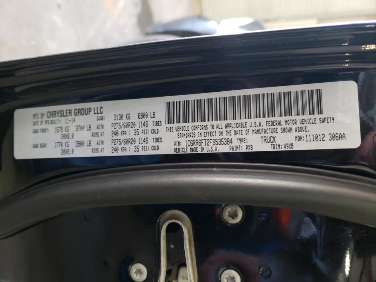 Photo 10 from auction – 2015 RAM 1500 ST with VIN 1C6RR6FT2FS535384