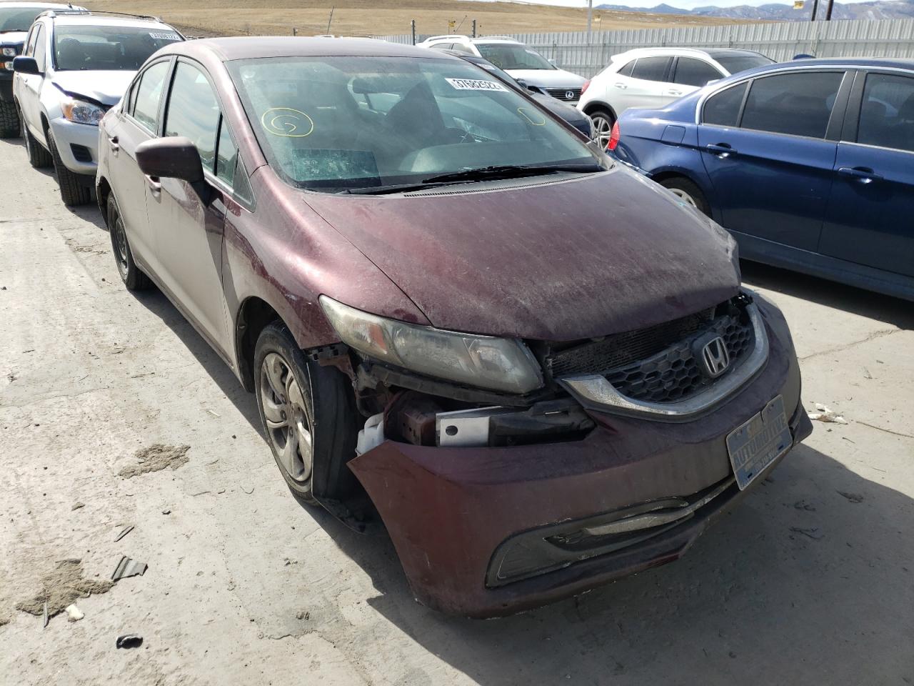 HONDA CIVIC LX 2014 with VIN 19XFB2E58EE039129 - Photo from auction