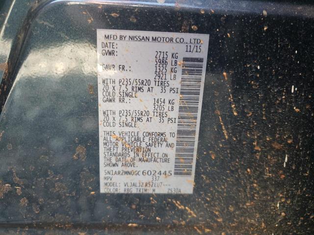 Photo 10 from auction – 2016 NISSAN PATHFINDER with VIN 5N1AR2MN0GC602445